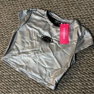 Silver Crop Top w/ Logo